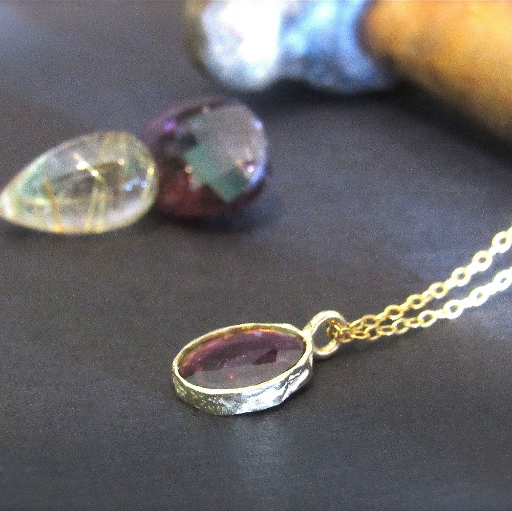 Gold Rubellite necklace.